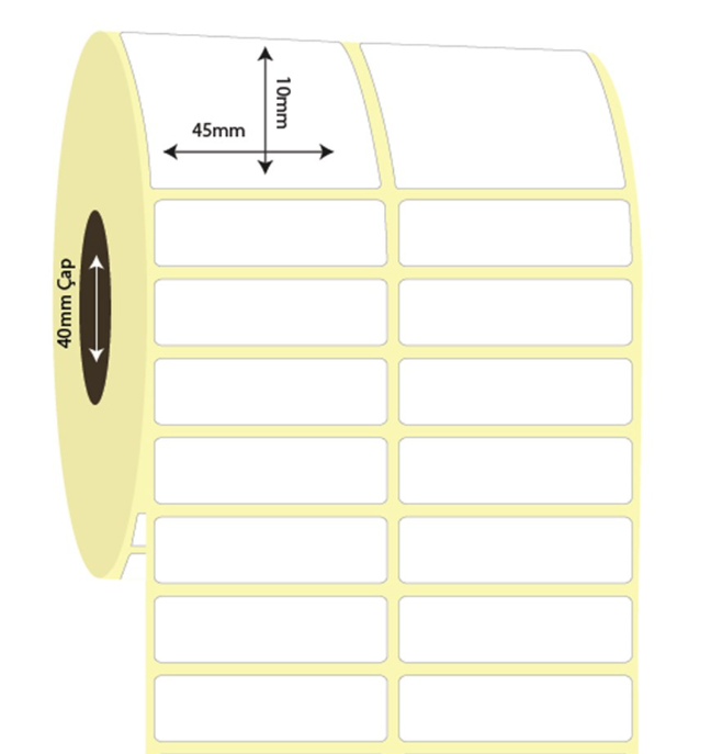 40mm x 10mm 2'li Ayrık Lamine Termal Etiket (Sticker)