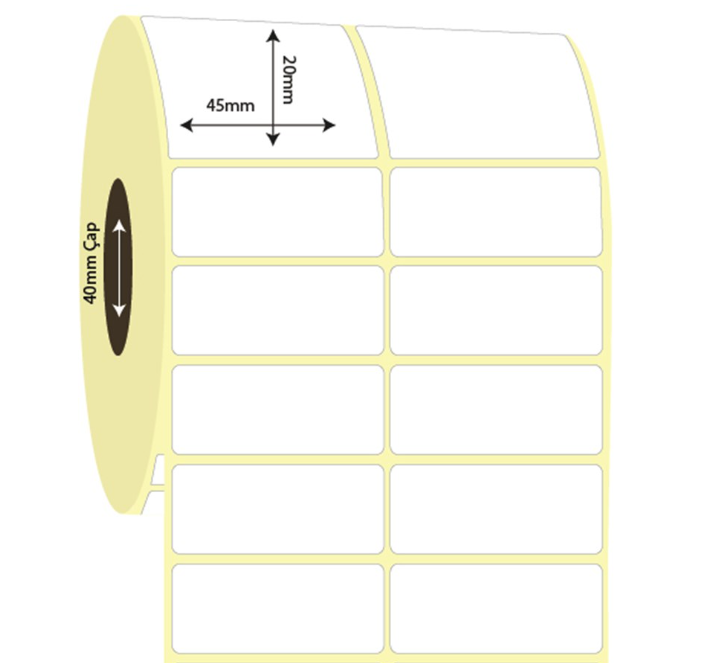45mm x 20mm 2'li Ayrık Termal Etiket (Sticker)