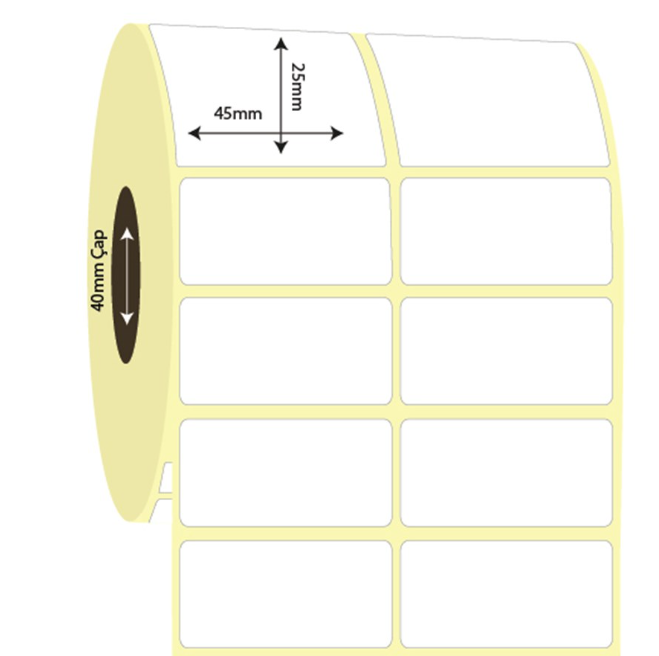 45mm x 25mm 2'li Ayrık Termal Etiket (Sticker)