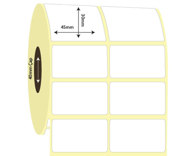 45mm x 30mm 2'li Ayrık Termal Etiket (Sticker)