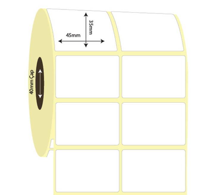 45mm x 35mm 2'li Ayrık Termal Etiket (Sticker)