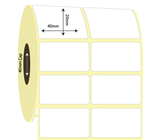 40mm x 20mm 2'li Ayrık Lamine Termal Etiket (Sticker)