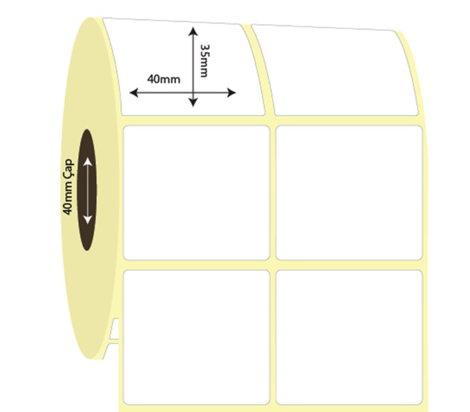 40mm x 35mm 2'li Ayrık Lamine Termal Etiket (Sticker)