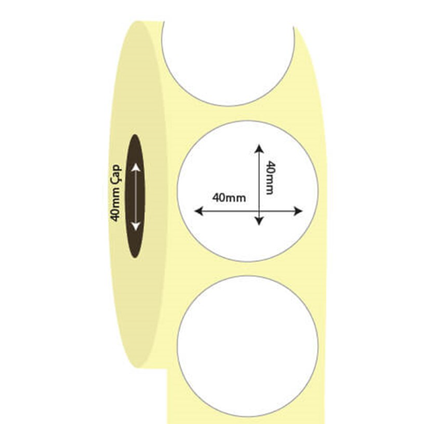 40mm x 40mm Oval Lamine Termal Etiket (Sticker)