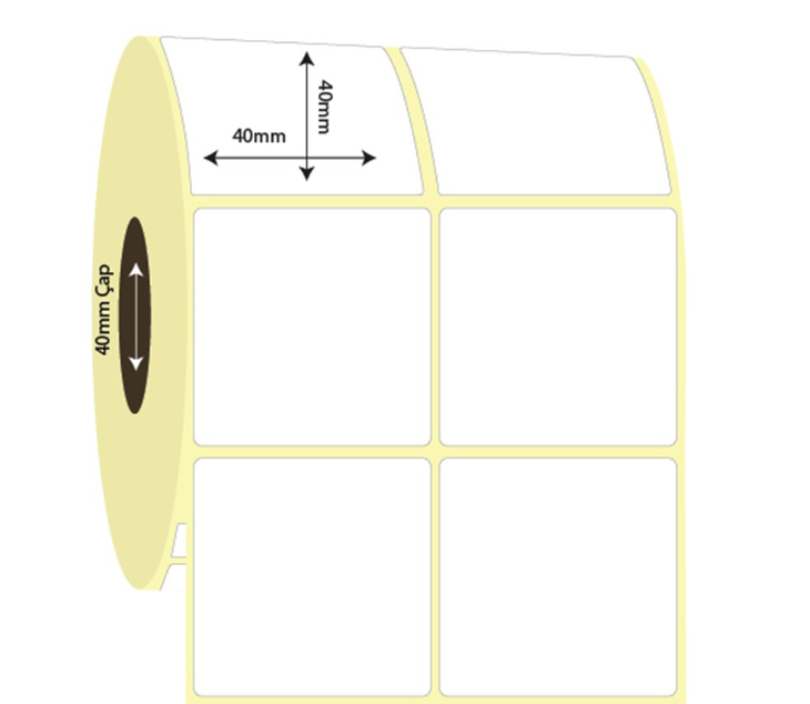 40mm x 40mm 2'li Ayrık Lamine Termal Etiket (Sticker)