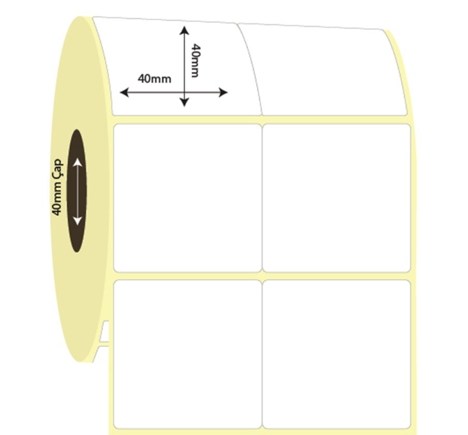 40mm x 40mm 2'li Bitişik Lamine Termal Etiket (Sticker)