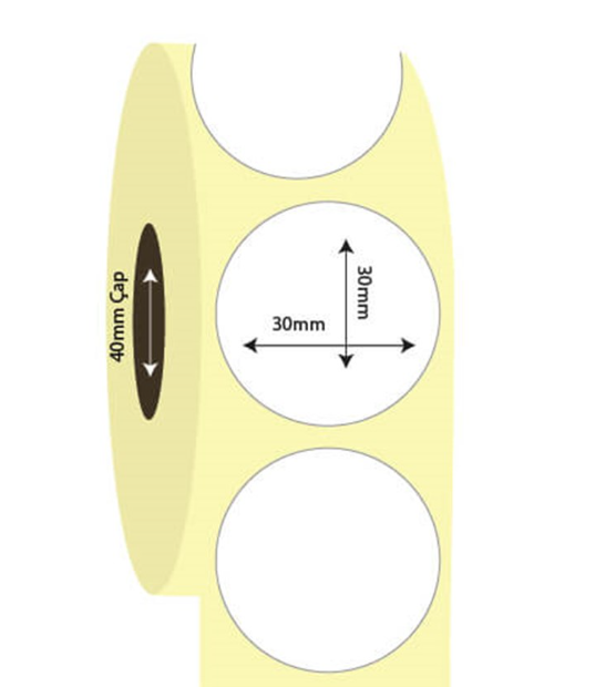 30mm x 30mm Oval Termal Etiket (Sticker)