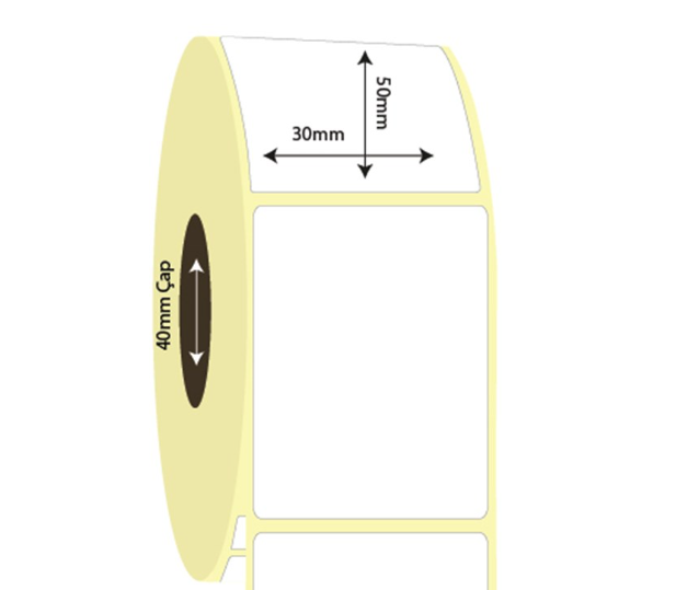 30mm x 50mm Lamine Termal Etiket (Sticker)