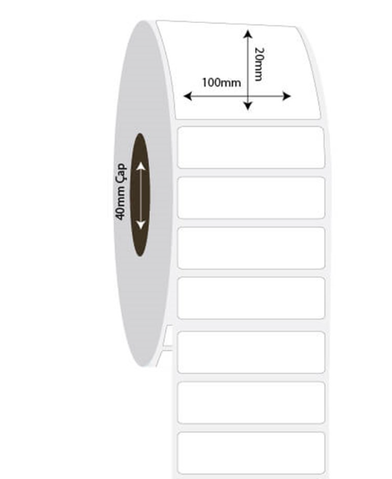 100mm x 20mm PP Opak Etiket (Sticker)