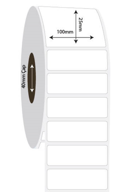 100mm x 25mm PP Opak Etiket (Sticker)