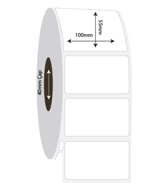 100mm x 55mm PP Opak Etiket (Sticker)
