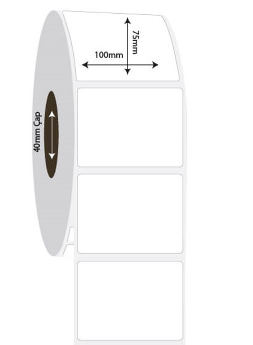 100mm x 75mm PP Opak Etiket (Sticker)