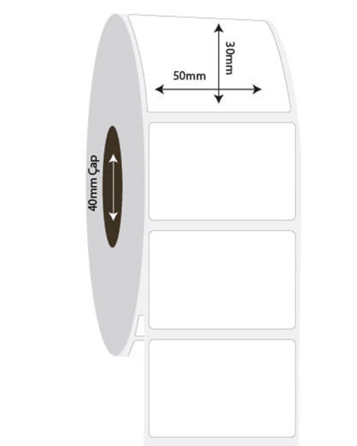 50mm x 30mm PP Opak Etiket (Sticker)