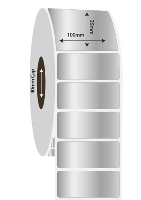 100mm x 35mm Sılver Mat Etiket (Sticker)