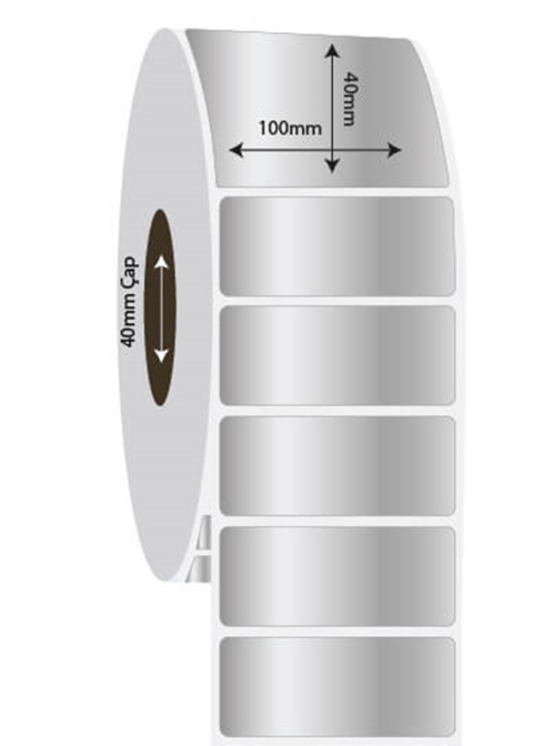 100mm x 40mm Sılver Mat Etiket (Sticker)