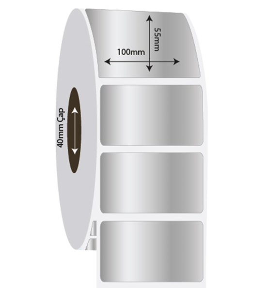 100mm x 55mm Sılver Mat Etiket (Sticker)
