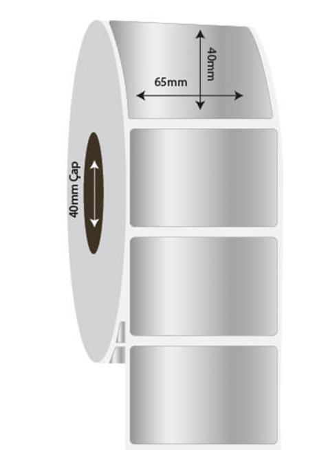 65mm x 40mm Sılver Mat Etiket (Sticker)