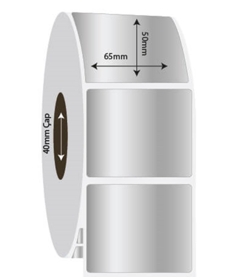65mm x 50mm Sılver Mat Etiket (Sticker)