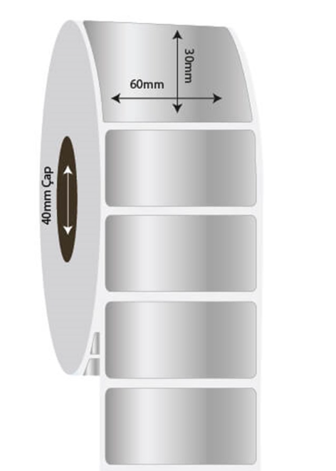 60mm x 30mm Sılver Mat Etiket (Sticker)