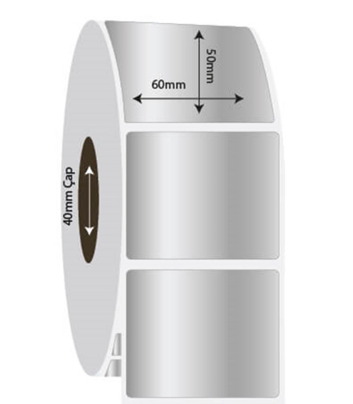 60mm x 50mm Sılver Mat Etiket (Sticker)