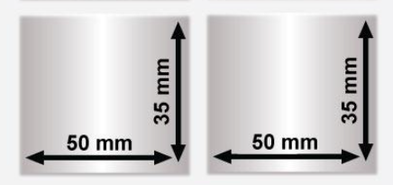 50mm x 35mm 2'li Ayrık Sılver Mat Etiket (Sticker)