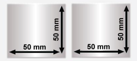 50mm x 50mm 2'li Ayrık Sılver Mat Etiket (Sticker)