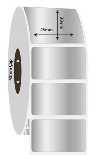 45mm x 30mm Sılver Mat Etiket (Sticker)