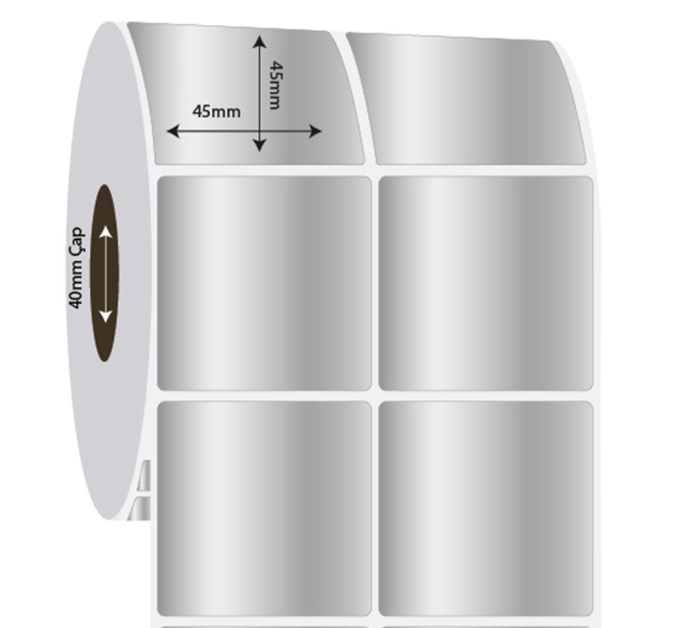 45mm x 45mm 2'li Ayrık Sılver Mat Etiket (Sticker)