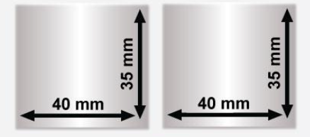  40mm x 35mm 2'li Ayrık Sılver Mat Etiket (Sticker)