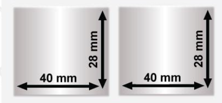 40mm x 28mm 2'li Ayrık Sılver Mat Etiket (Sticker)