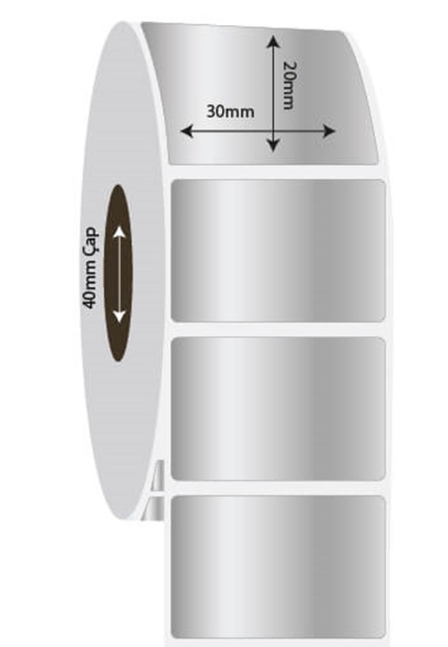 30mm x 20mm Sılver Mat Etiket (Sticker)