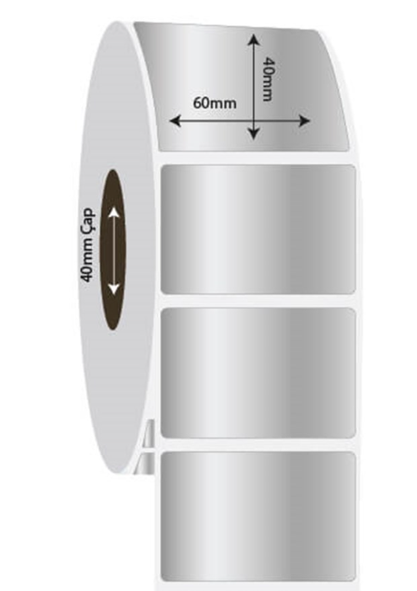 60mm x 40mm Sılver Mat Etiket (Sticker)