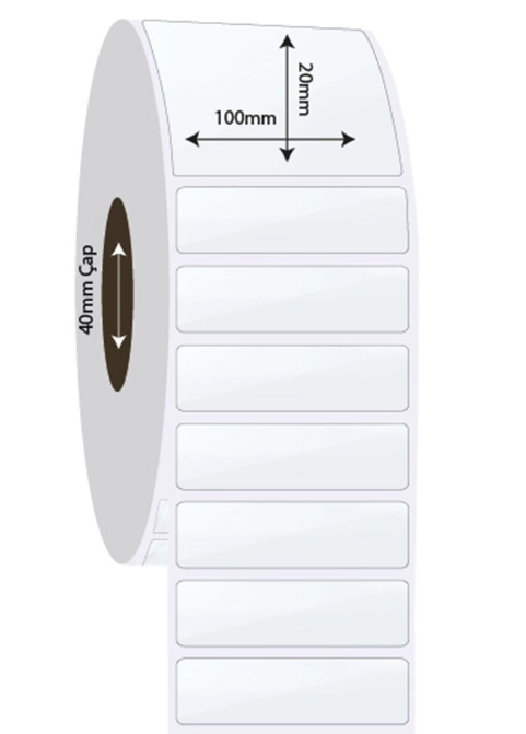100mm x 20mm PP Şeffaf Etiket (Sticker)