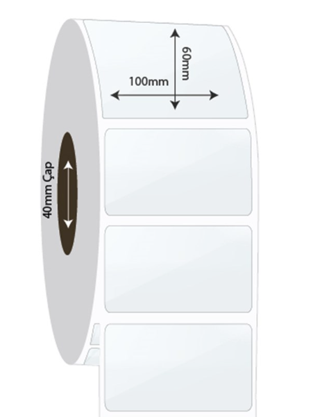 100mm x 60mm PP Şeffaf Etiket (Sticker)