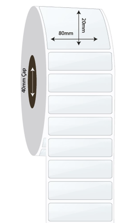 80mm x 20mm PP Şeffaf Etiket (Sticker)