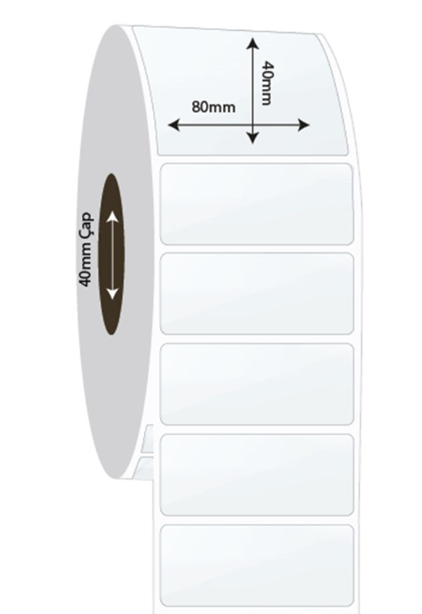 80mm x 40mm PP Şeffaf Etiket (Sticker)
