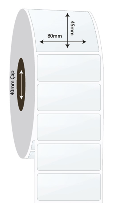 80mm x 45mm PP Şeffaf Etiket (Sticker)