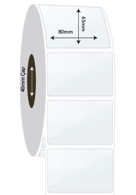 80mm x 65mm PP Şeffaf Etiket (Sticker)