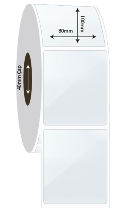 80mm x 100mm PP Şeffaf Etiket (Sticker)