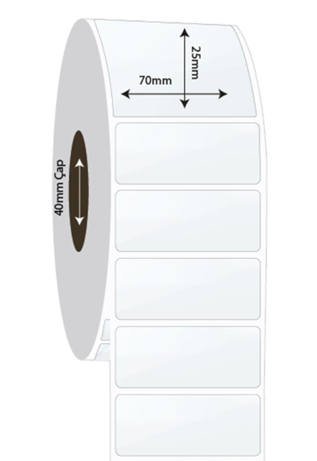 70mm x 25mm PP Şeffaf Etiket (Sticker)