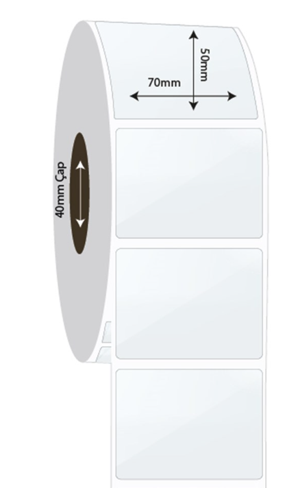 70mm x 50mm PP Şeffaf Etiket (Sticker)