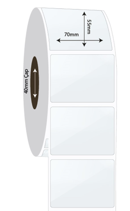 70mm x 55mm PP Şeffaf Etiket (Sticker)