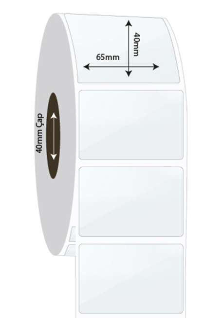 65mm x 40mm PP Şeffaf Etiket (Sticker)