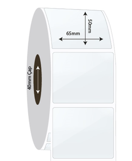 65mm x 50mm PP Şeffaf Etiket (Sticker)