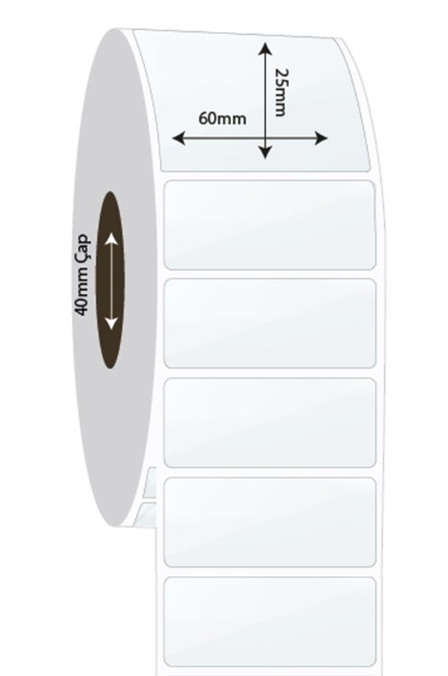 60mm x 25mm PP Şeffaf Etiket (Sticker)