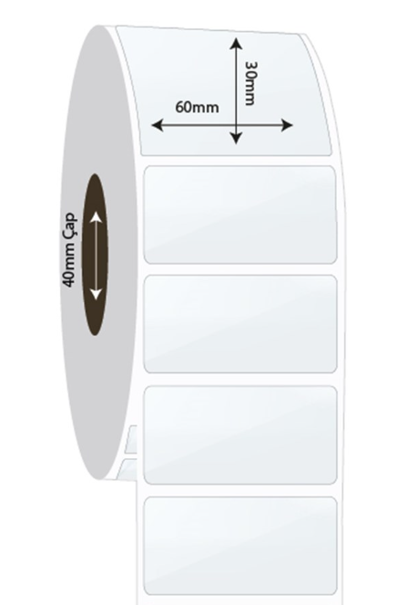60mm x 30mm PP Şeffaf Etiket (Sticker)