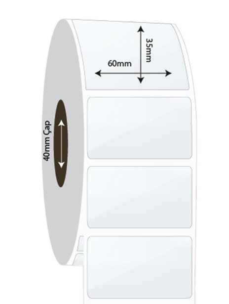 60mm x 35mm PP Şeffaf Etiket (Sticker)