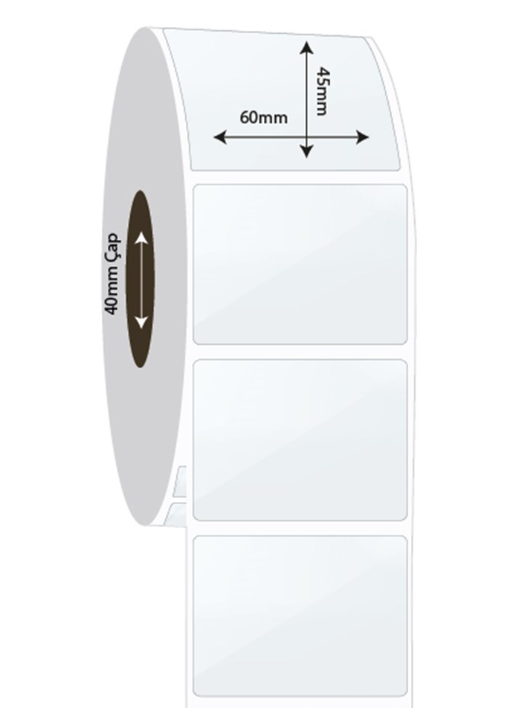 60mm x 45mm PP Şeffaf Etiket (Sticker)