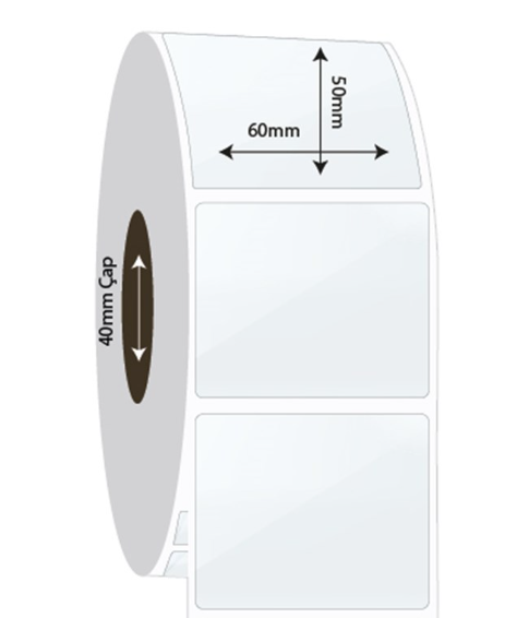 60mm x 50mm PP Şeffaf Etiket (Sticker)