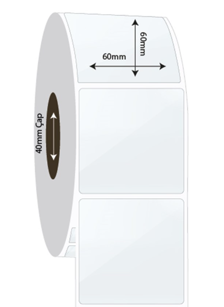 60mm x 60mm PP Şeffaf Etiket (Sticker)